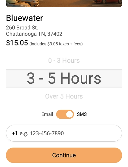Chariot Mobile Parking Screen